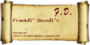 Frankó Dezsér névjegykártya